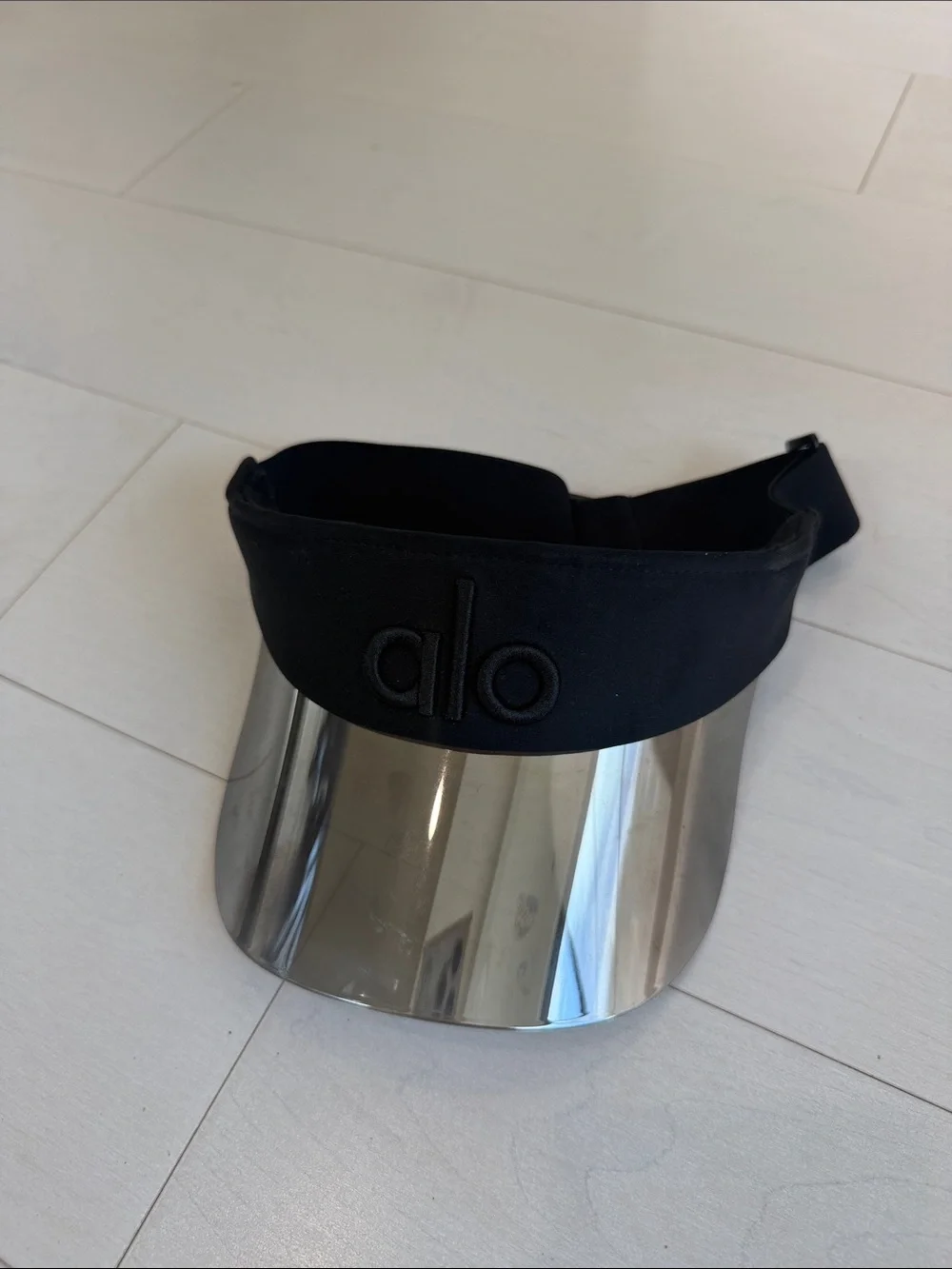 ALO Yoga Black Visor with Mirrored Silver Shield